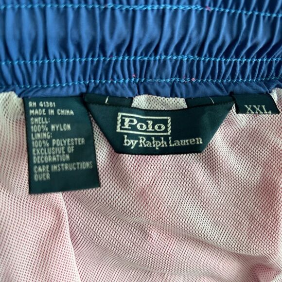POLO Ralph Lauren Men's 2XL Pink Lined Swim Trunks Board Shorts W/Pockets 6" - Picture 6 of 6